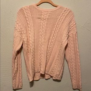 Eddie Bauer Cable Knit Blush Sweater